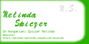 melinda spiczer business card
